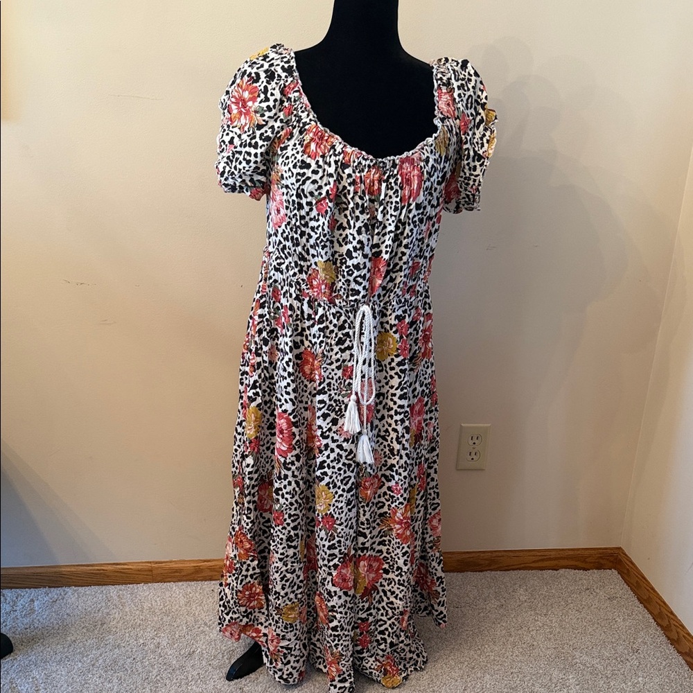 Torrid Floral and Leopard Print Maxi Dress - Picture 1 of 2